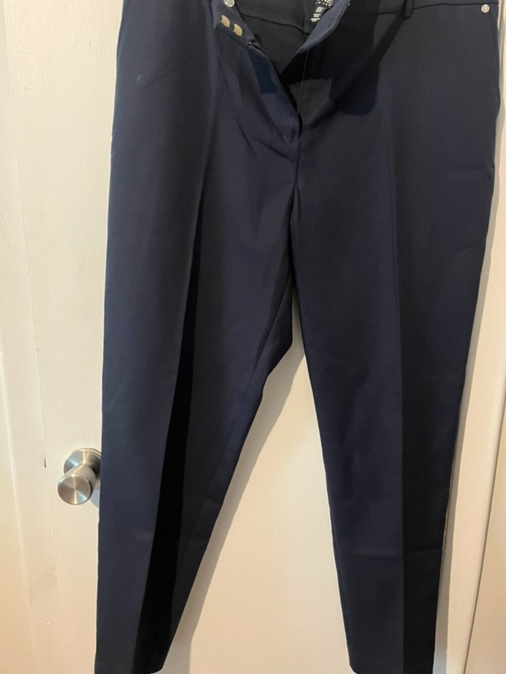 JONES NEW YORK STRETCH SLIM LEG NAVY PANTS SZ 14